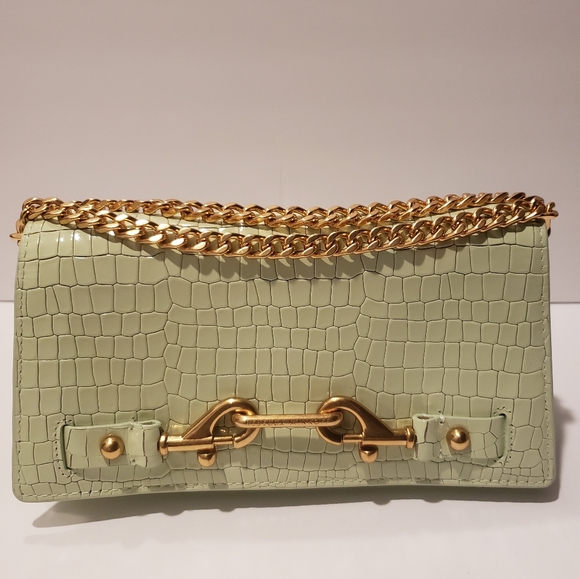 Rebecca Minkoff Handbags - 💖REBECCA MINKOFF Lou Mint Green Croc-Embossed Crossbody Bag NWT
